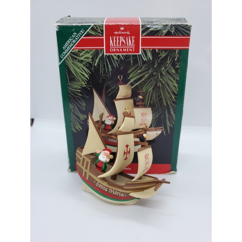 Columbus Santa Maria Christmas Tree Ornament 1992 Hallmark Keepsake